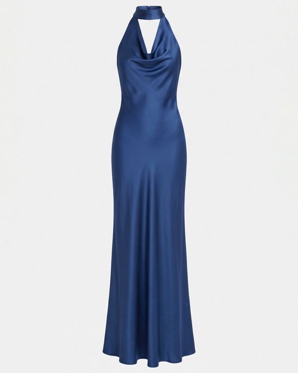 Celeste Silk Halter Gown