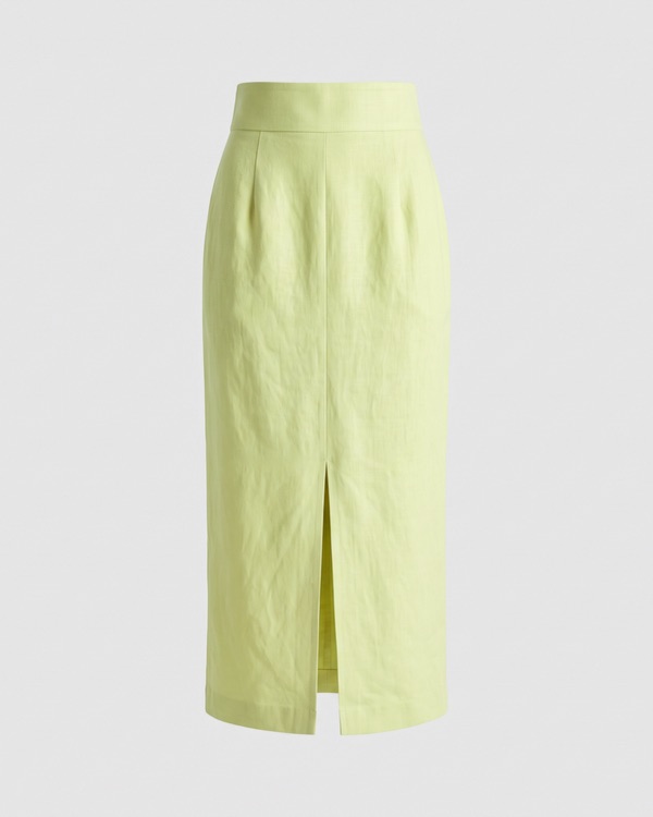 Saria Linen Column Skirt