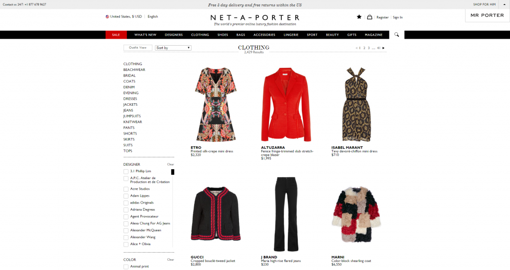 Net a Porter Product View