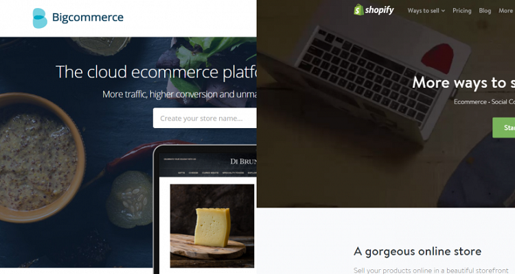 BigCommerce and Shopify website headers
