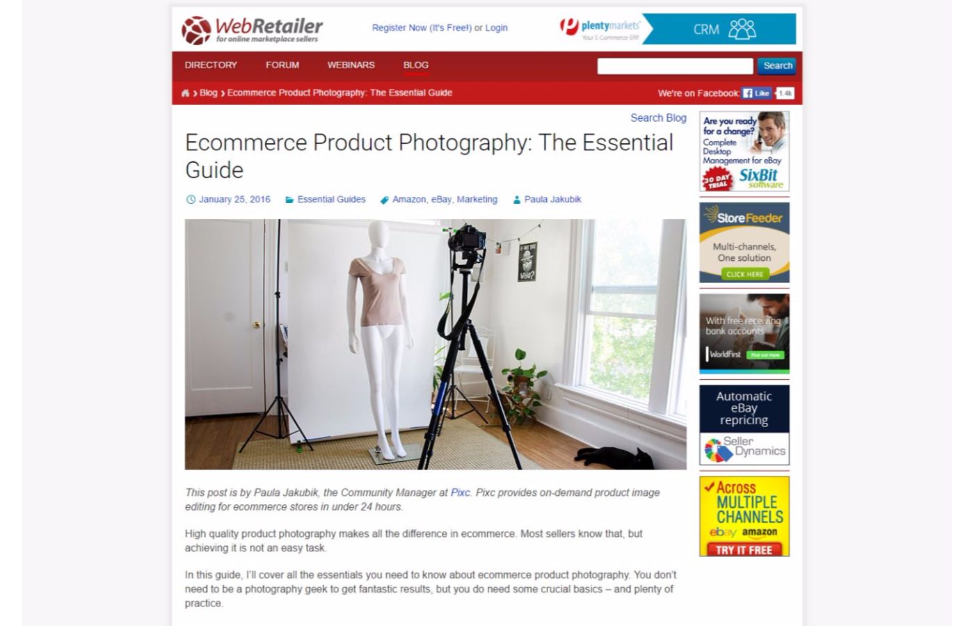 eCommerce photography guides - WebRetailer