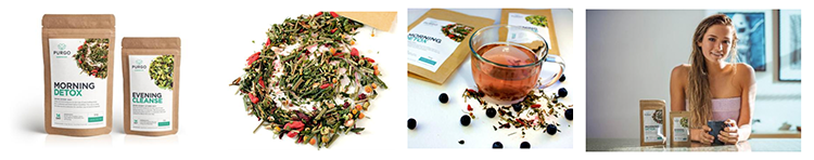 Purgo, 14 Day Teatox Step by Step Images - great examples of product photography