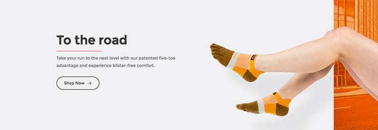 Injinji socks banner ad - great examples of product photography