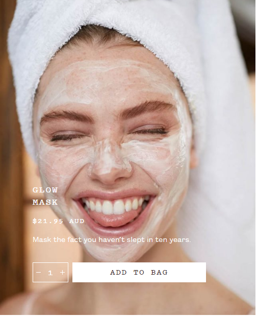 Frankie, Glow Mask humorous photo - great examples of product photography