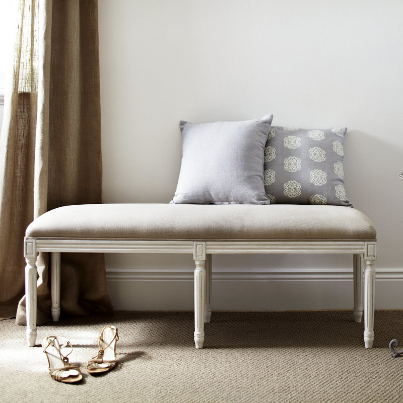 Lavender Hill Interiors -Bed ottoman - Antique White Frame