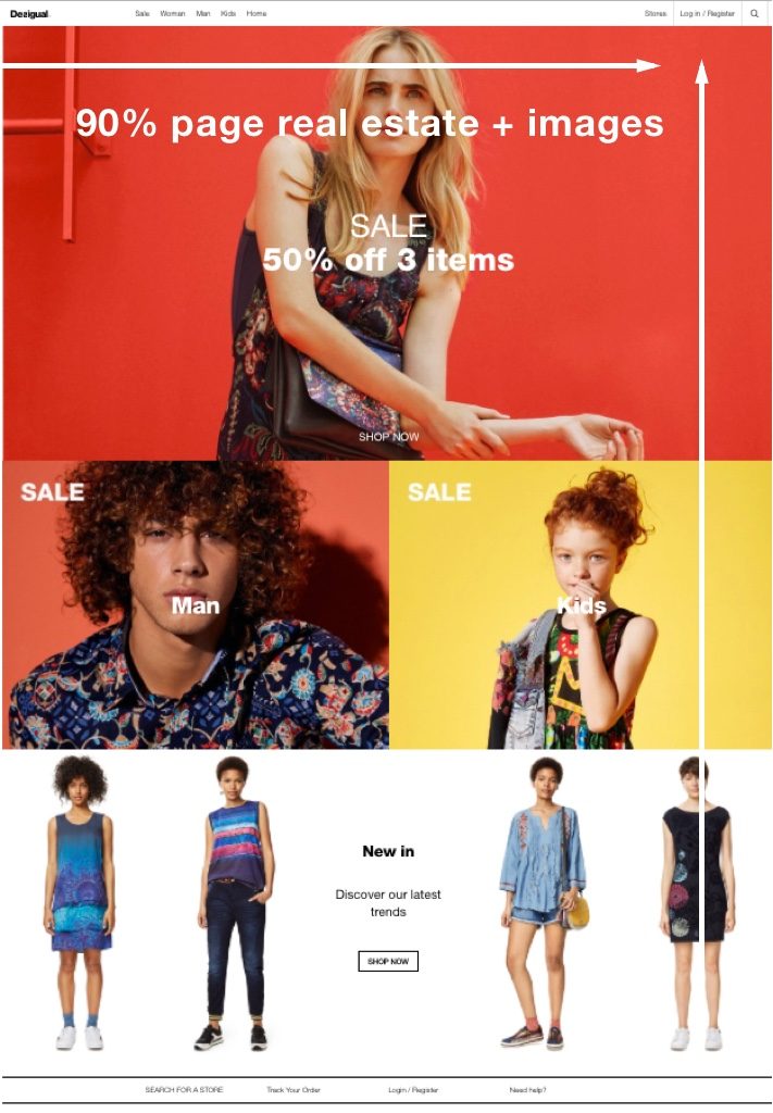 5_Desigual - high percentage of photos on page - ecommerce branding