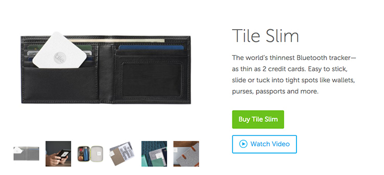 Tile product page showing Rich product descriptions and images