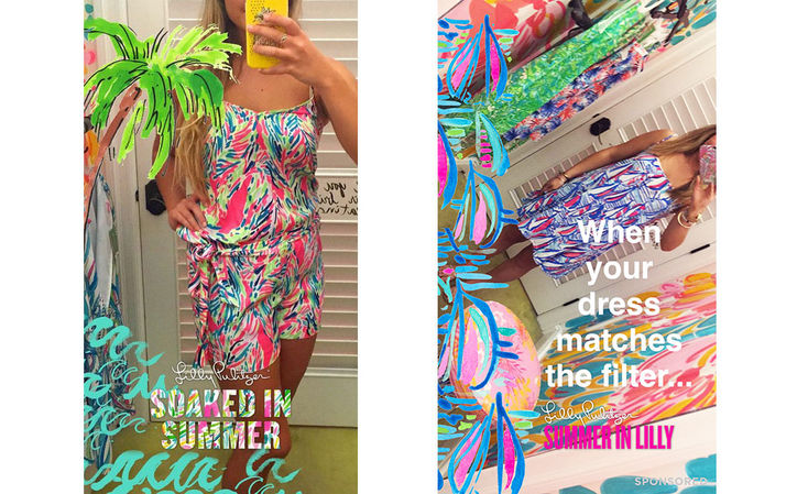 Embrace text and emojis on Snapchat like Lilly Pulitzer to sell on social media