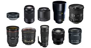 10 different black lenses show variety and importance of choosing lenses for furniture photography