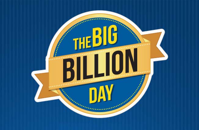 Blue and yellow ad for Flipkart's Big Billion Day