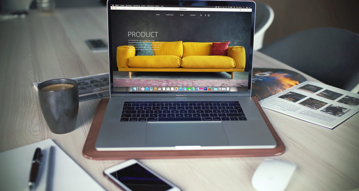 eCommerce Product Page Header Image Screenshot on Laptop