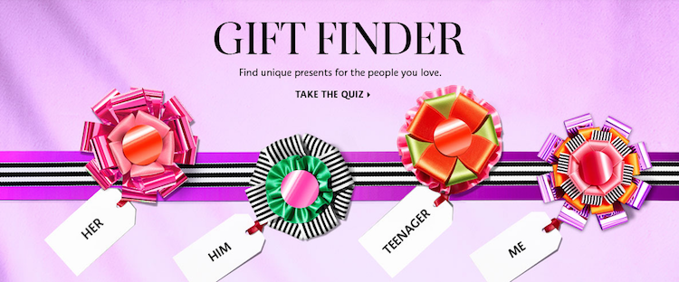 Sephora's holiday page designs are bright and bubbly pink