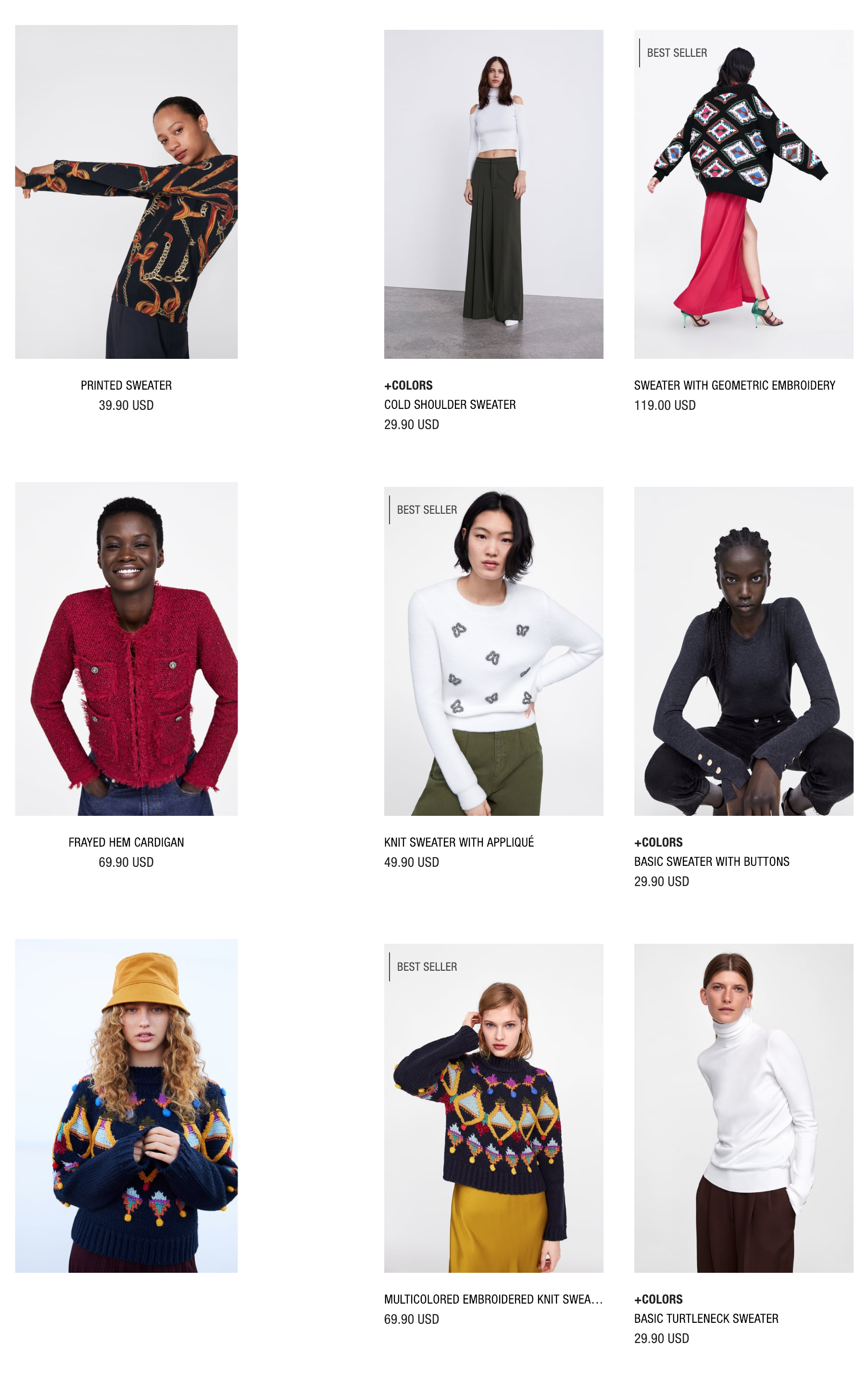 Diversity of models on Zara.com