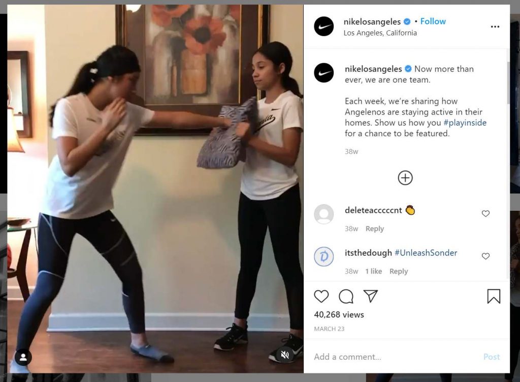 Nike Los Angeles Instagram post
