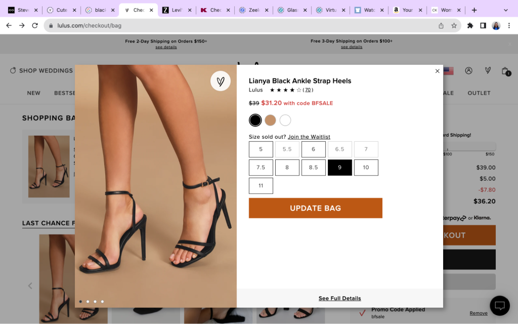 lianya black ankle strap heels from Lulu's website product photo