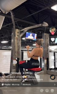 Whitney Simmons tiktok featuring Gymshark activewear