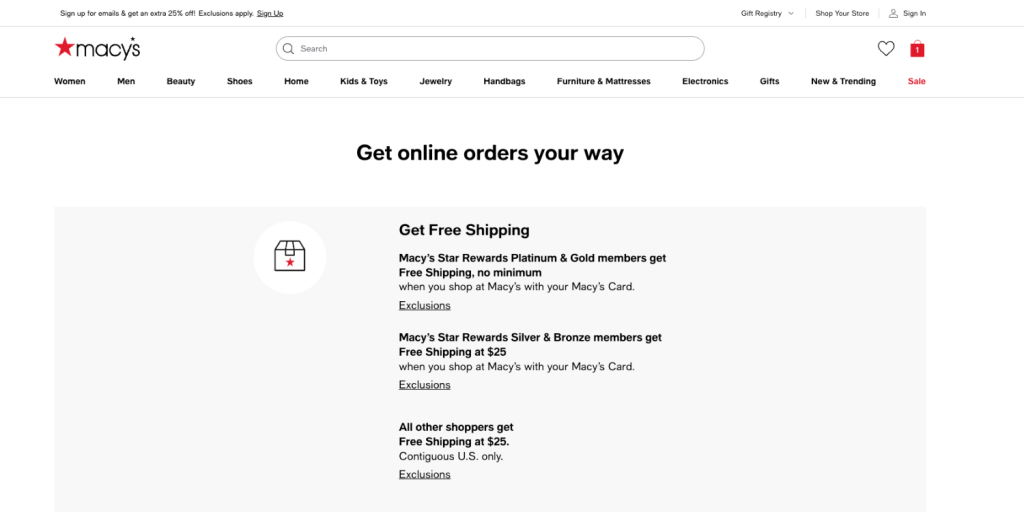 Macy's free shipping offer