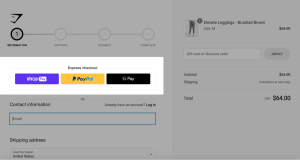 Gymshark's checkout page